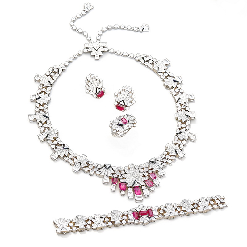 Vintage Collectible Jewelry - Tasarımcı Koleksiyonu Tarzı Yüzük Küpe Bilezik