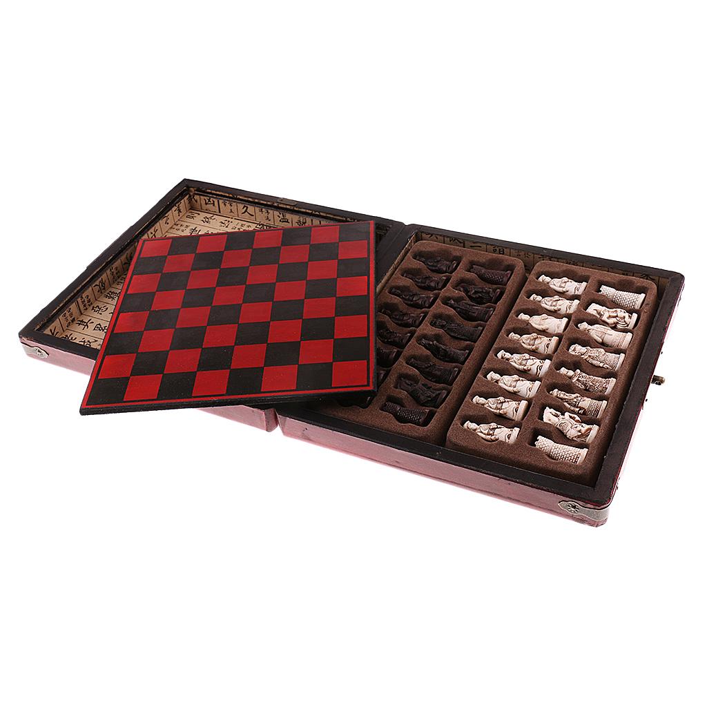 Vintage Collectible Board Games - Çin Satranç Seti Ahşap Minyatür Tahta