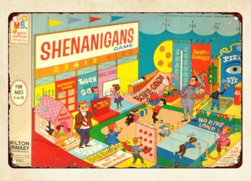 Vintage Collectible Board Games - Shenanigans Board Game 1964 metal tabela,