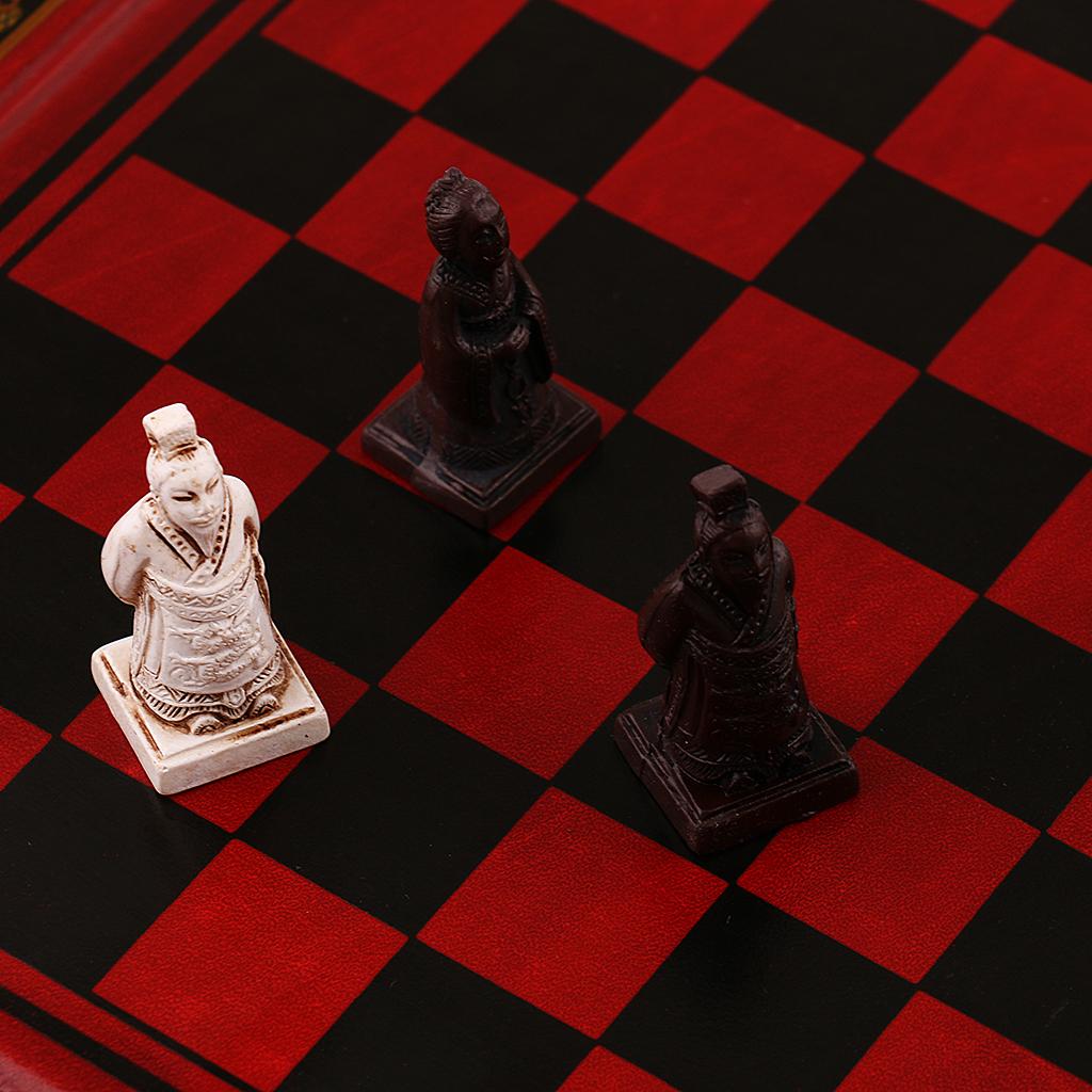 Vintage Collectible Board Games - Vintage Çin Terracotta Satranç Seti Lüks