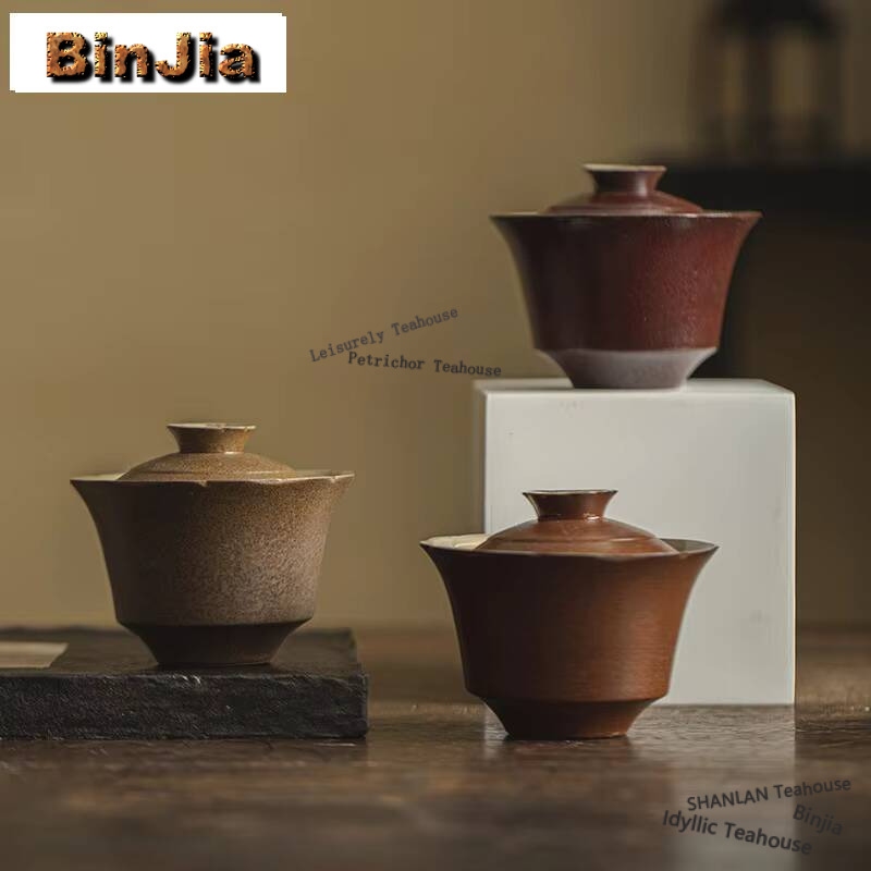 Vintage Collectible Pottery - 140ml el yapımı kaba çömlek kapak